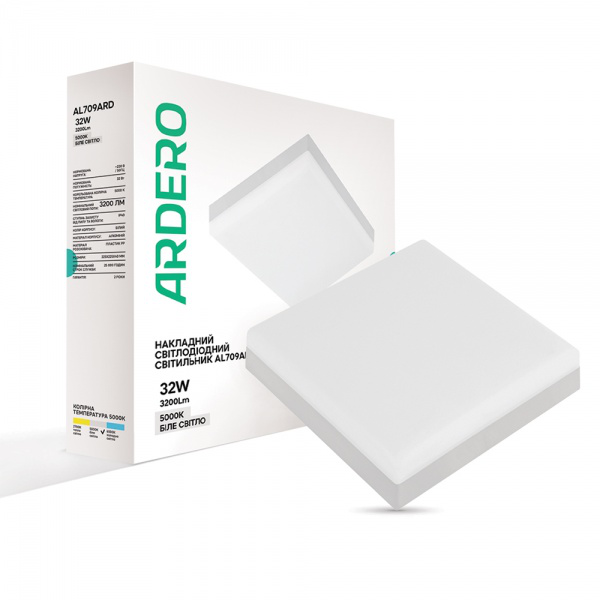 Свiтильник свiтлодiодний ARDERO AL709ARD накладний 32W 5000K